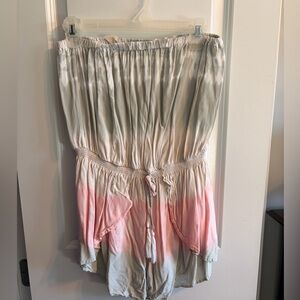 Ocean Drive green and pink tie dye romper